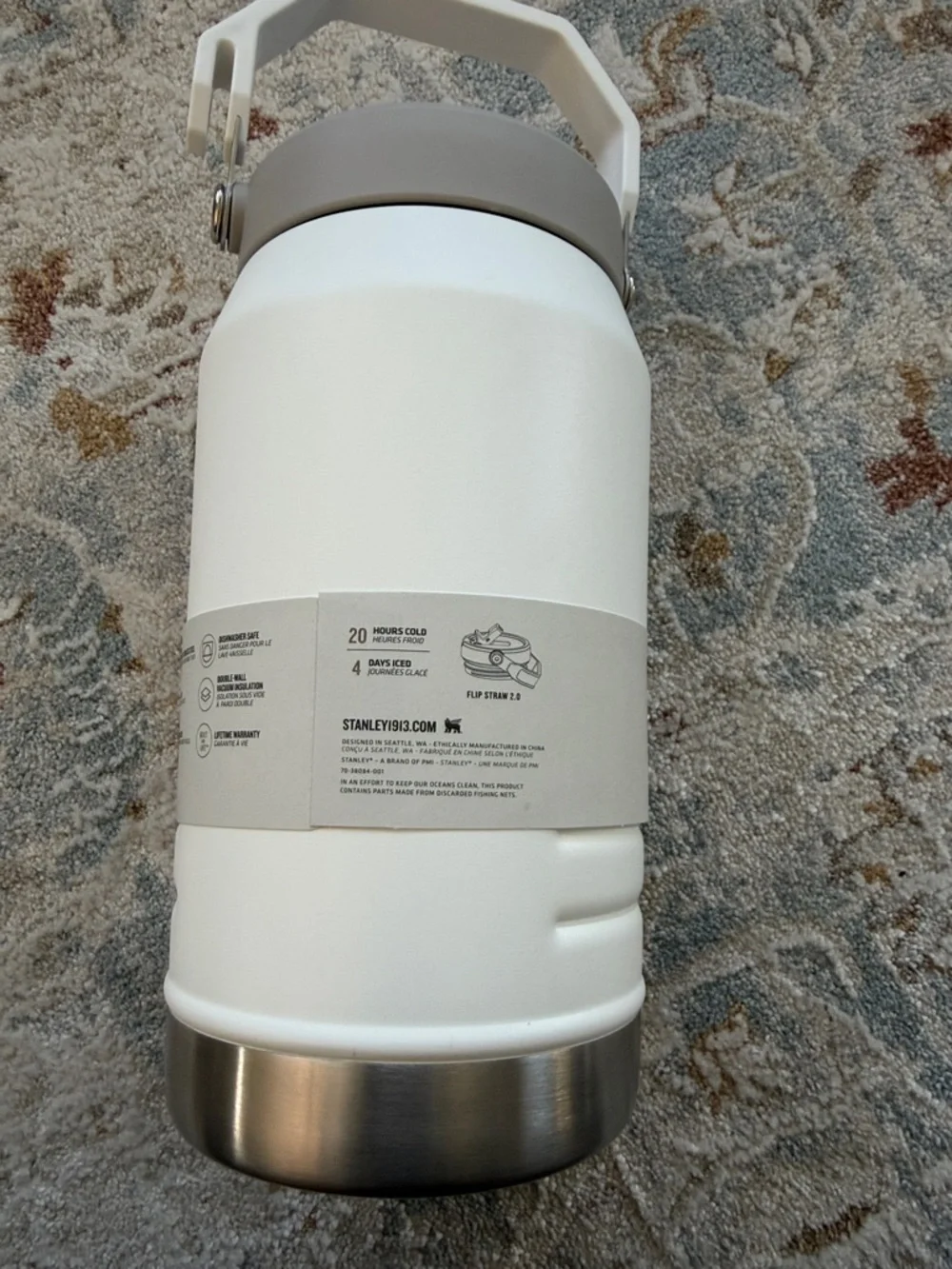 Stanley White and Taupe Flip Straw Jug - Picture 2 of 3